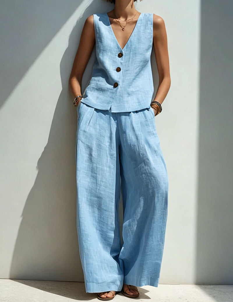 Ekouaer Women's Soft Lounge Set Soft 95% Polyester Homewear - Sky Blue