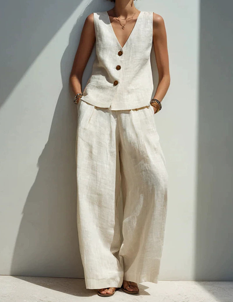 Ekouaer Women's Soft Lounge Set Soft 95% Polyester Homewear - White