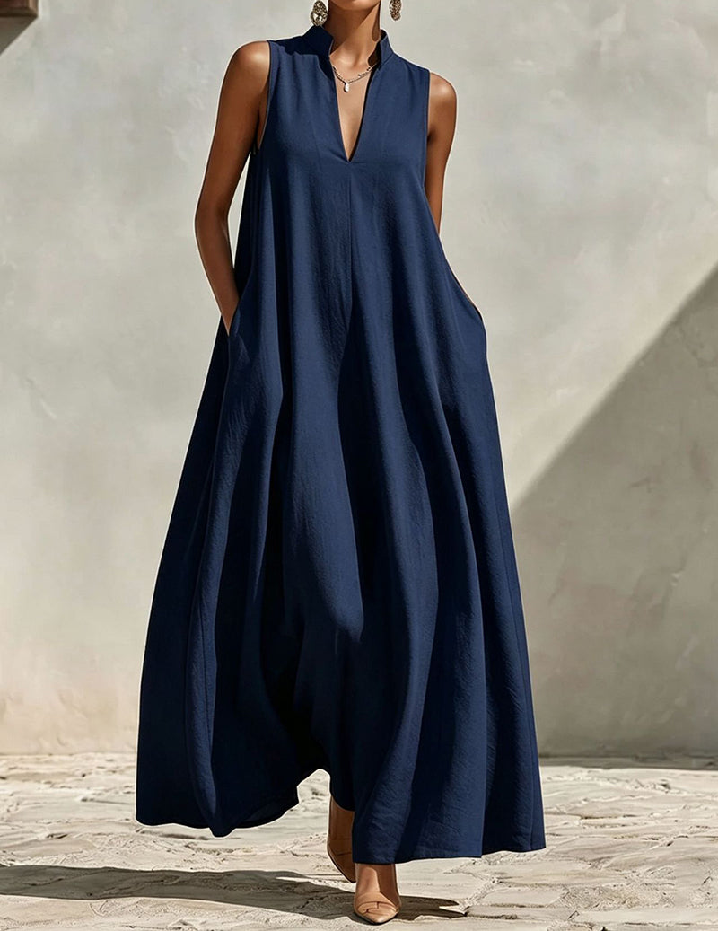 Ekouaer Women's Soft Sleepwear Lounge Dress Soft 95% Polyester Homewear - Navy Blue