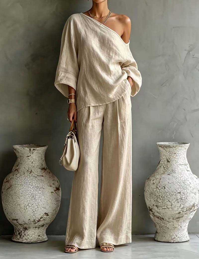 Ekouaer Women's Soft Lounge Set Soft 95% Polyester Homewear - Khaki