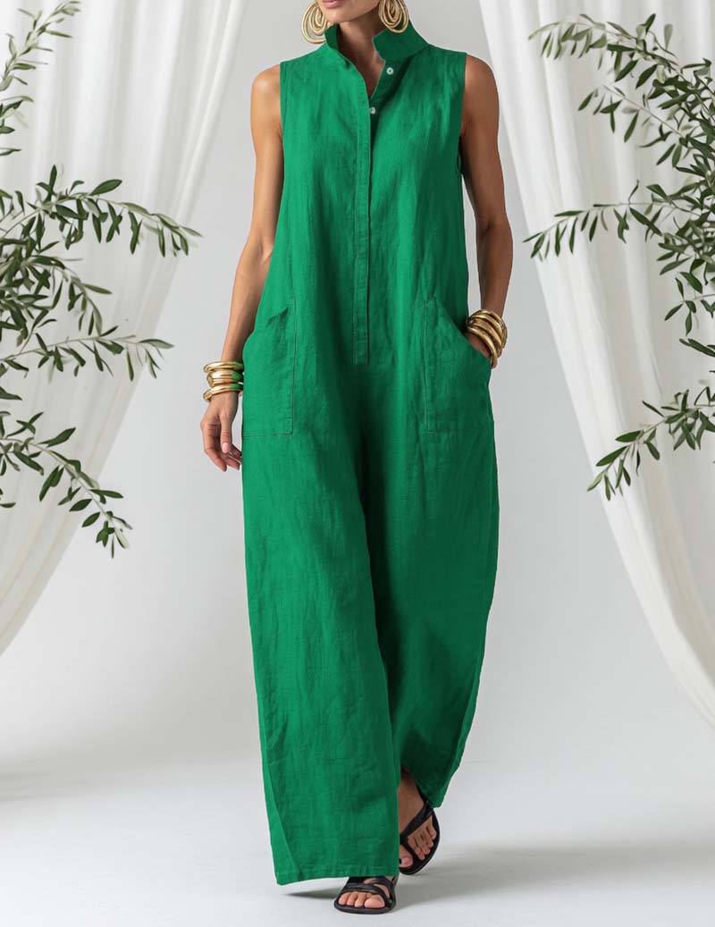 Ekouaer Women's Ribbed Loungewear Jumpsuit Soft 95% Polyester Homewear - Green