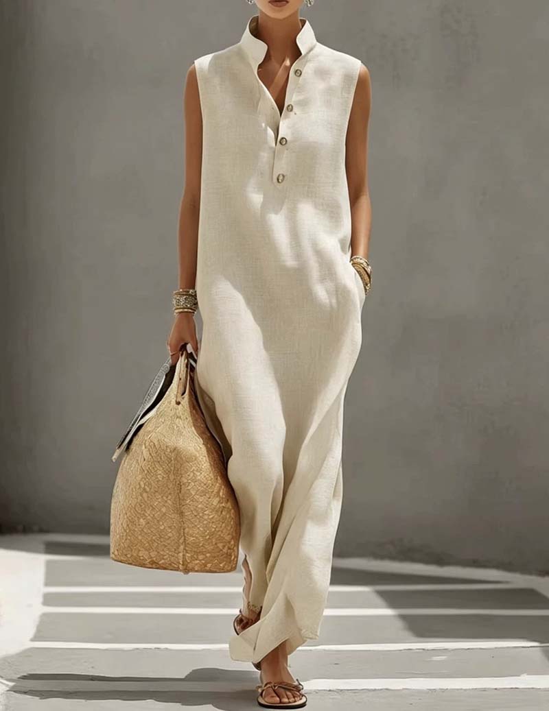 Ekouaer Women's Soft Sleepwear Lounge Dress Soft 95% Polyester Homewear - Beige