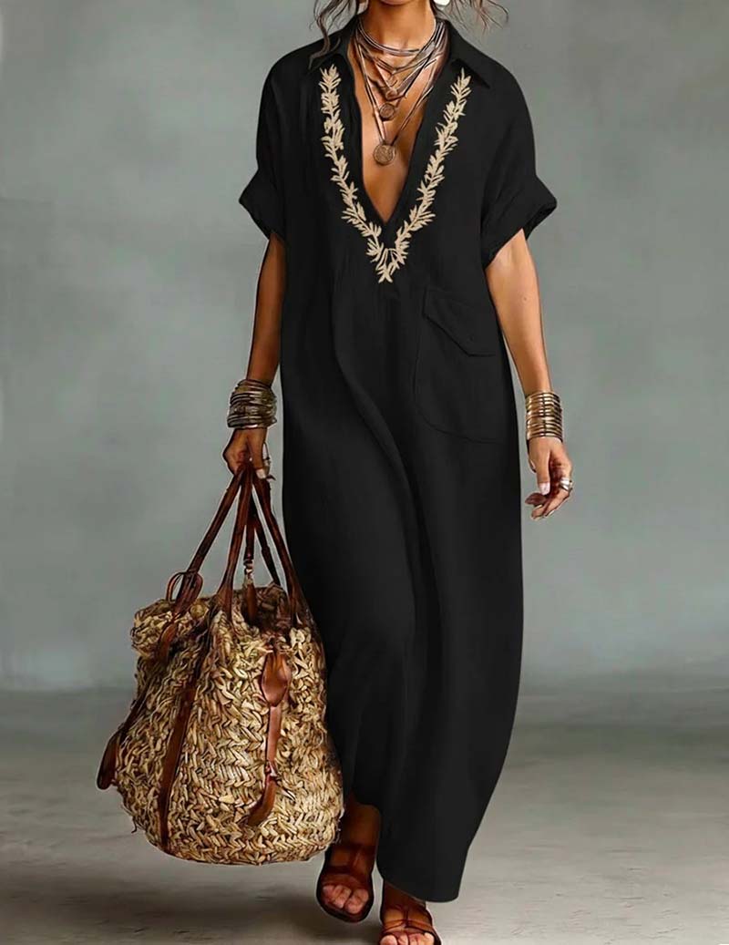 Ekouaer Women's Soft Sleepwear Lounge Dress Soft 95% Polyester Homewear - Black