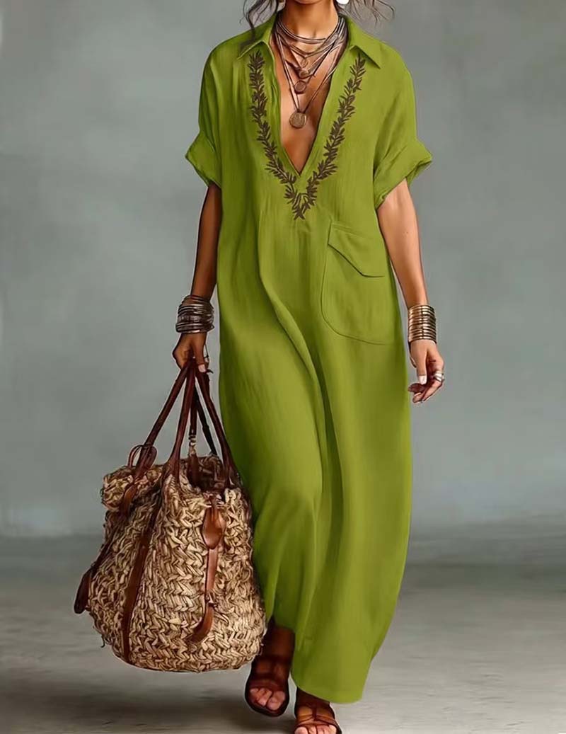 Ekouaer Women's Soft Sleepwear Lounge Dress Soft 95% Polyester Homewear - Green