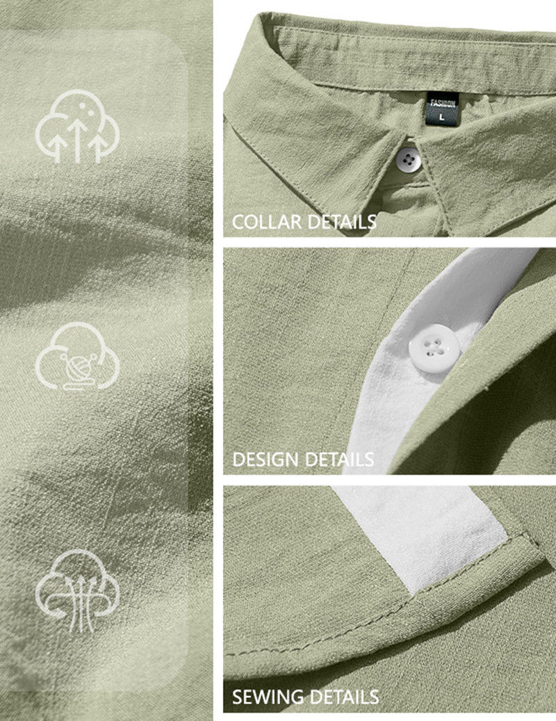 Short-Sleeve Button-Down Linen Shirt