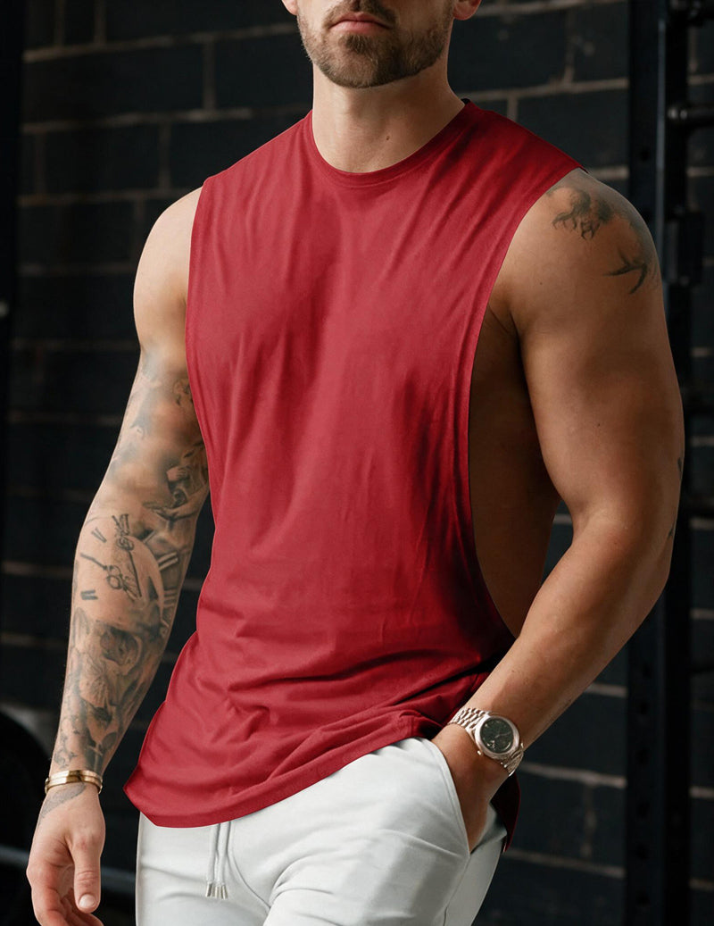 Ekouaer Men Linen Sleeveless Crew Neck Tank Top