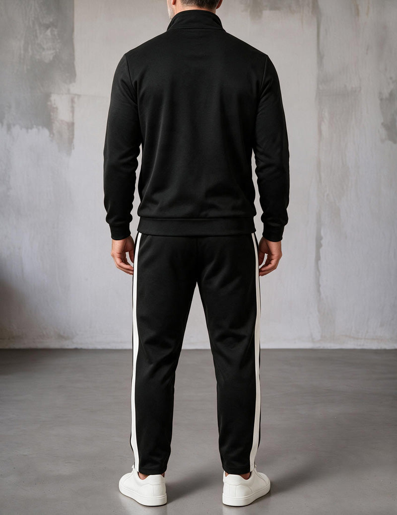 Ekouaer Men Full Zip Track Jacket And Jogger Pants Set With Side Stripe