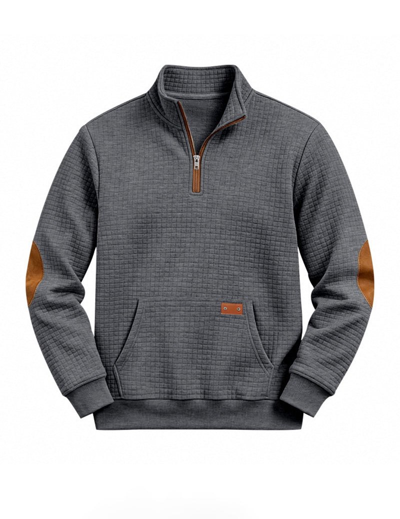 Ekouaer Men Quarter Zip Pullover Sweatshirt With Contrast Cuffs