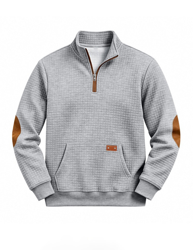 Ekouaer Men Quarter Zip Pullover Sweatshirt With Contrast Cuffs