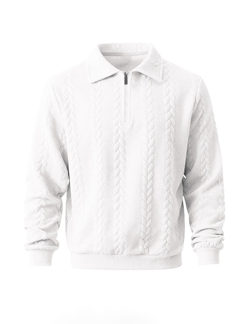 Ekouaer Men Quarter Zip Polo Collar Knit Pullover