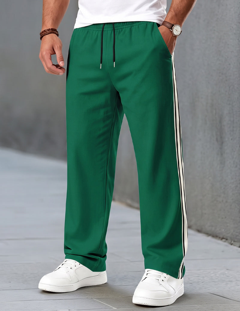 Ekouaer Men Side Stripe Jogger Pants With Drawstring