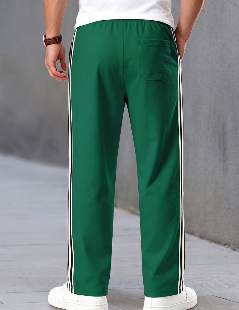 Ekouaer Men Side Stripe Jogger Pants With Drawstring