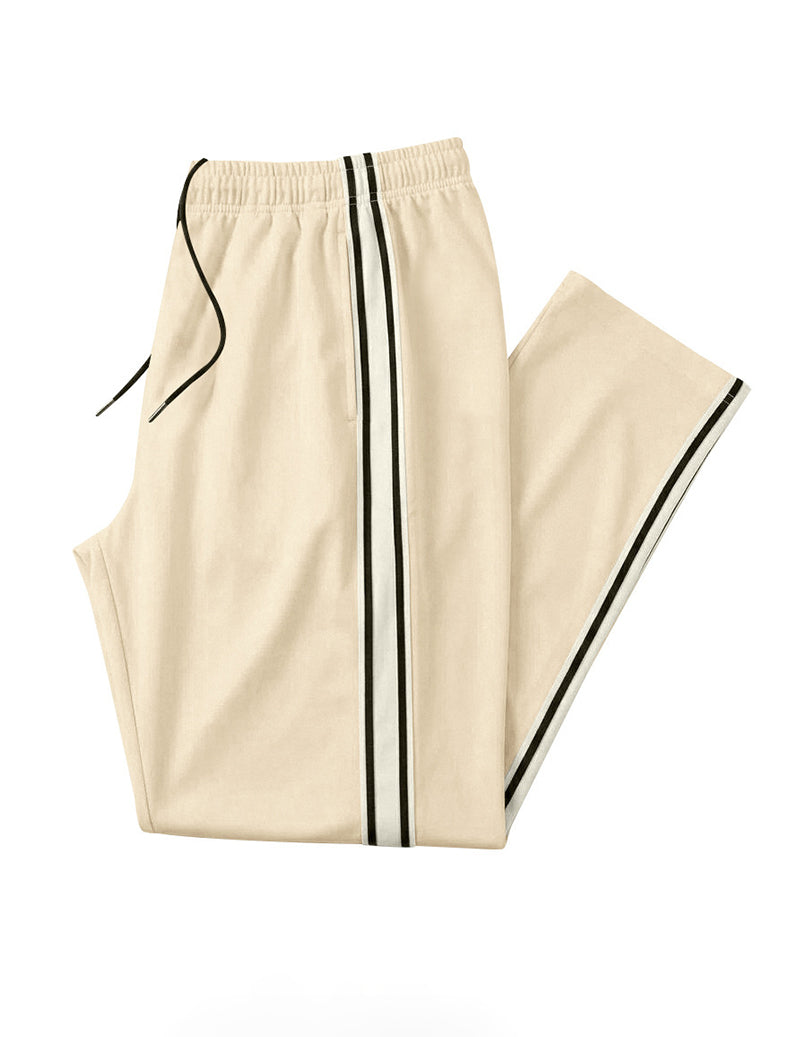 Ekouaer Men Side Stripe Jogger Pants With Drawstring