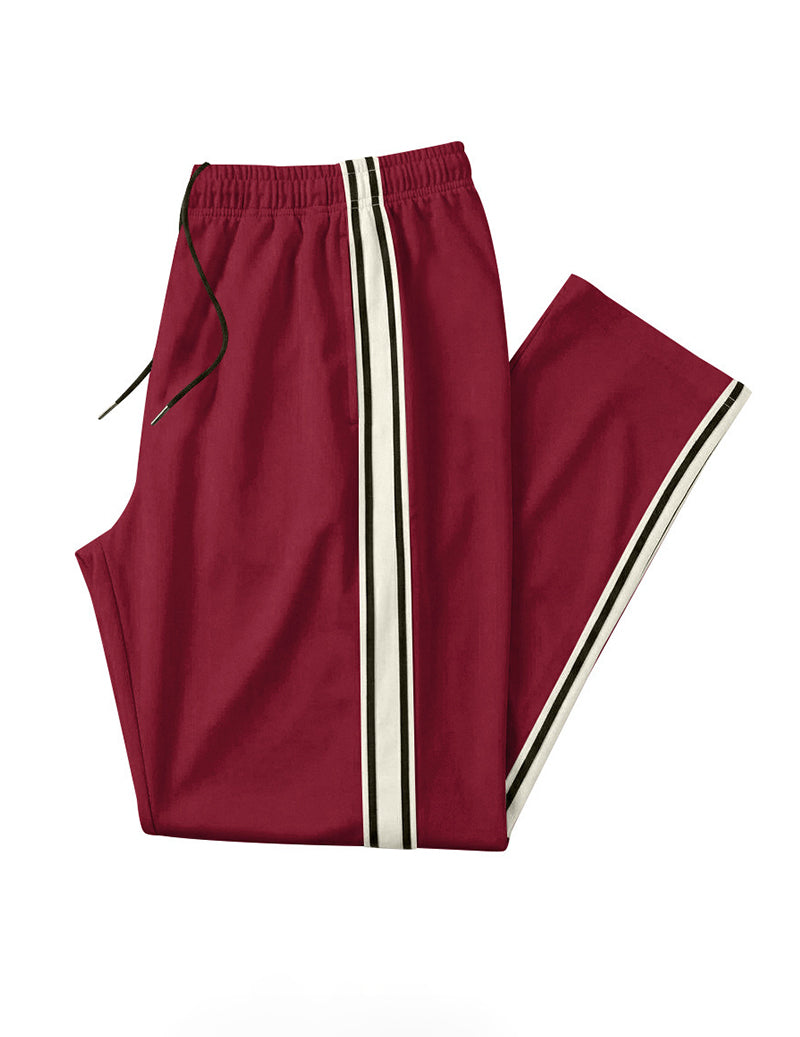 Ekouaer Men Side Stripe Jogger Pants With Drawstring
