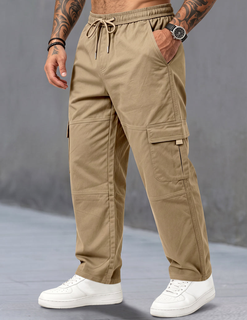 Ekouaer Men Cargo Pants With Drawstring Elastic Waist