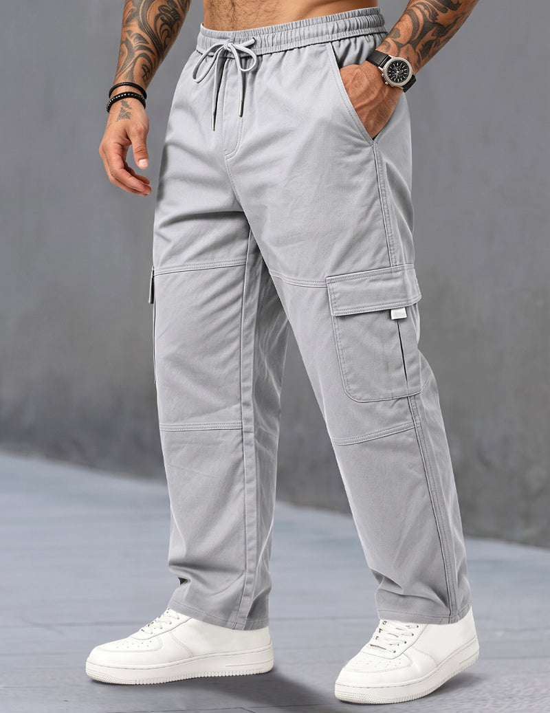 Ekouaer Men Cargo Pants With Drawstring Elastic Waist