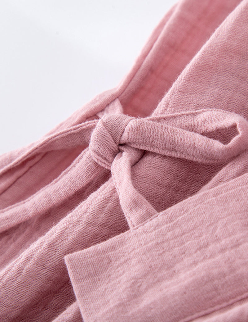 Crinkle Gauze Kimono Robe with Tie Belt