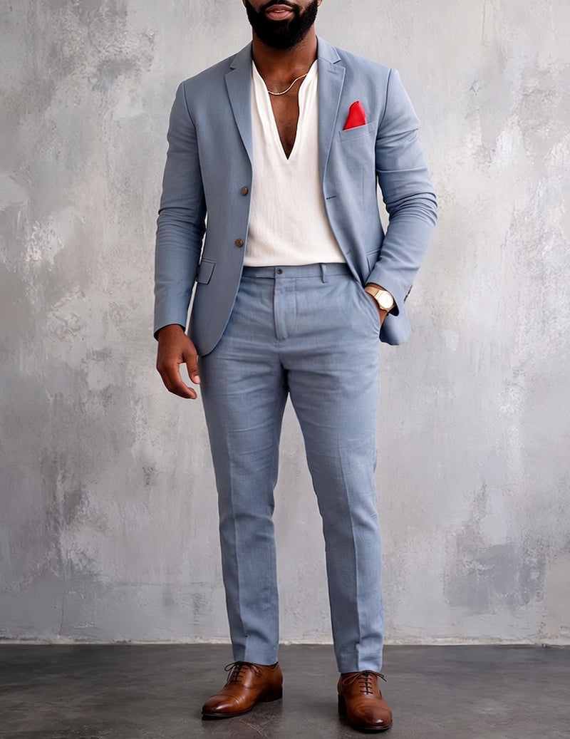 Men Printed Button Down Short Sleeve Shirt and Shorts Set