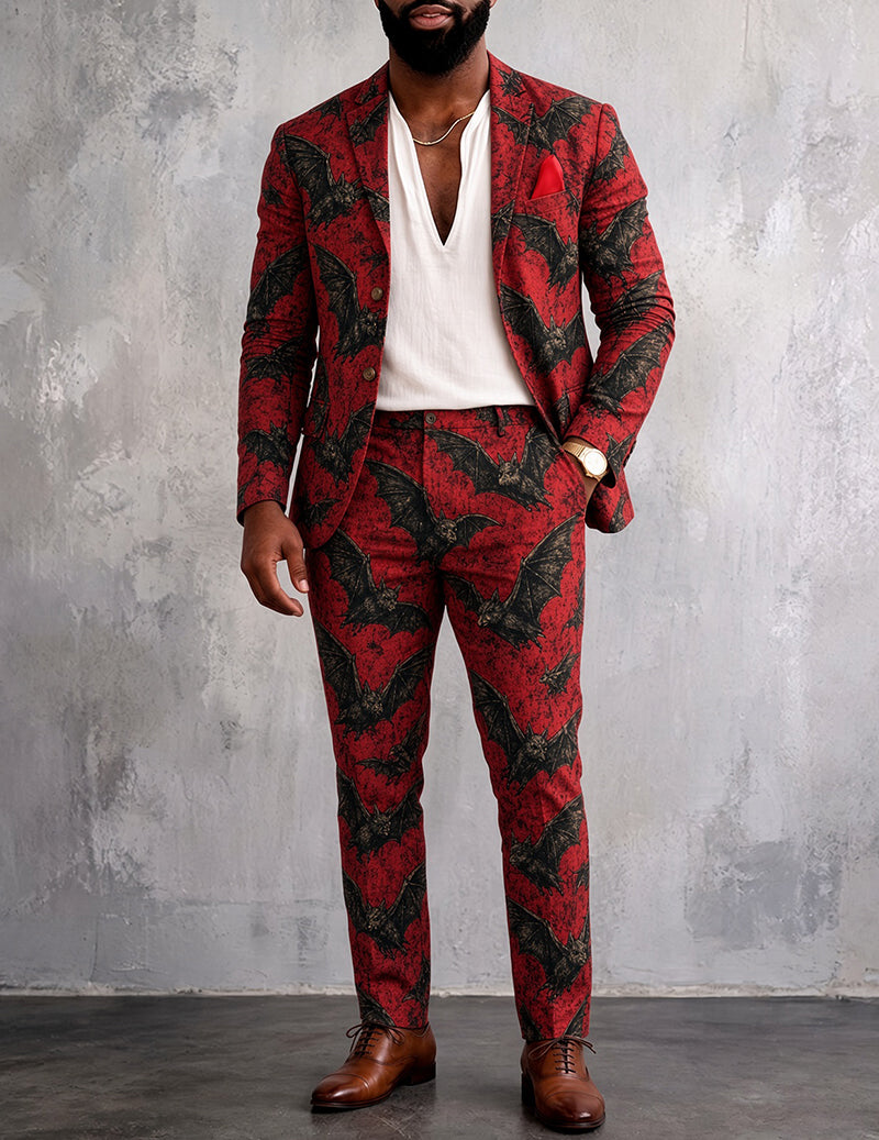 Men Printed Button Down Short Sleeve Shirt and Shorts Set