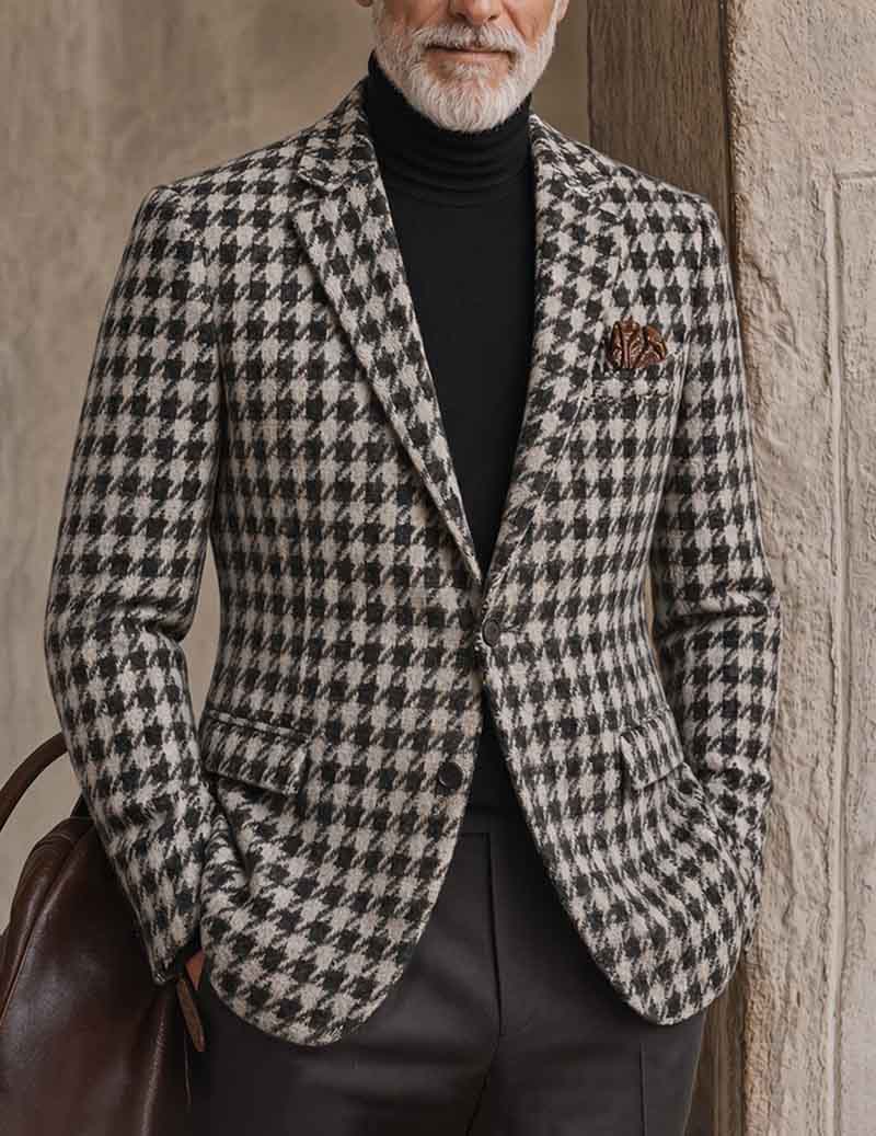 Men Printed Single Button Blazer Jacket