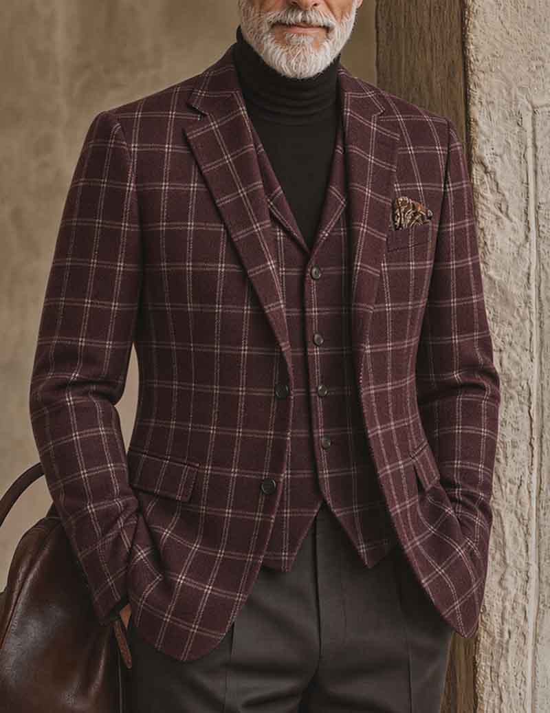Men Printed Single Button Blazer Jacket