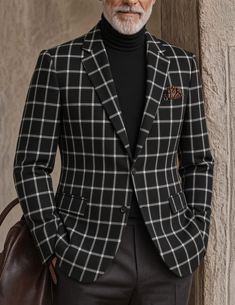 Men Printed Single Button Blazer Jacket