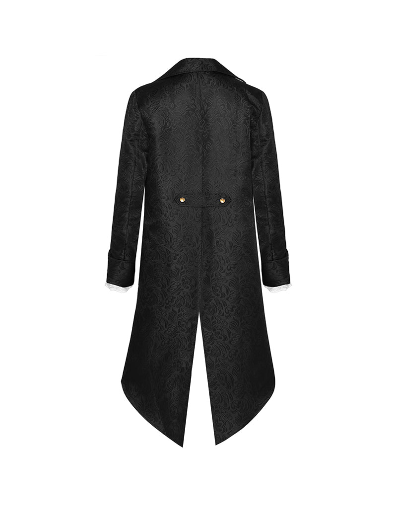 Men Gothic Jacquard Double-Breasted Formal Coat