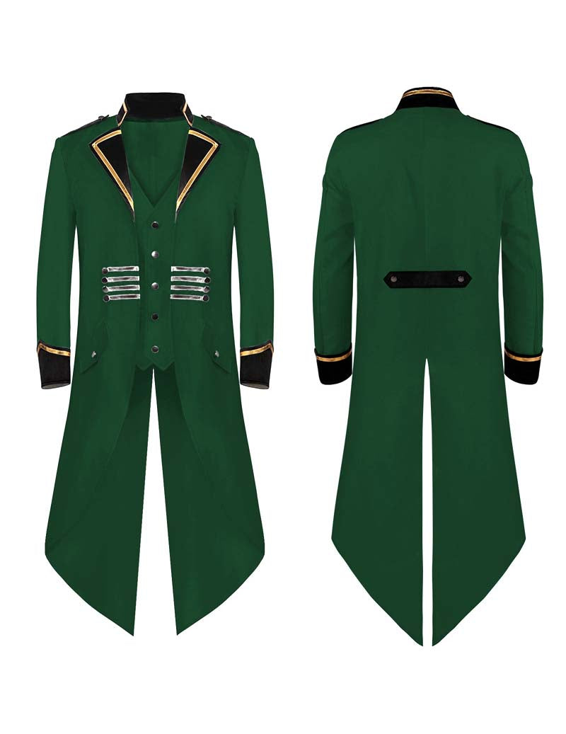 Men Gothic Military Style Tailcoat