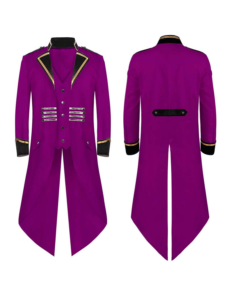 Men Gothic Military Style Tailcoat