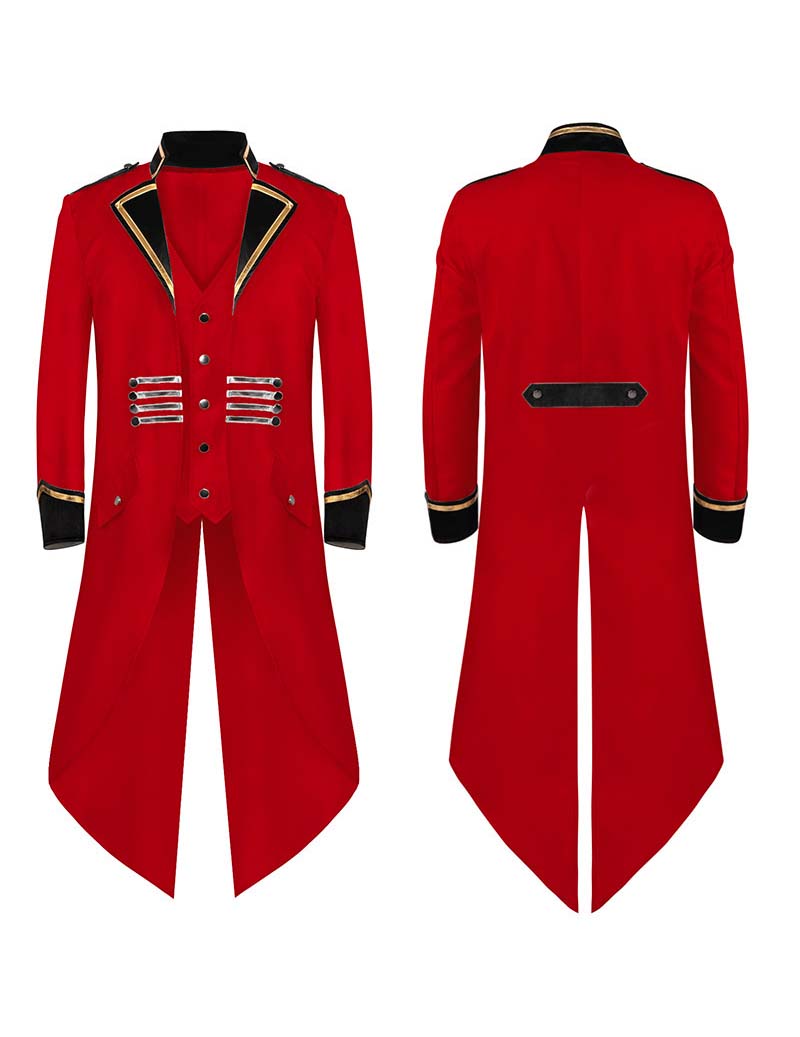 Men Gothic Military Style Tailcoat