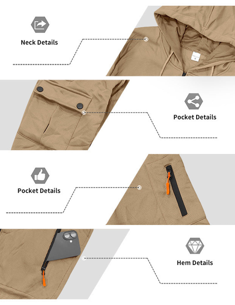 Men Fleece Hooded Sweatshirt and Pants Set