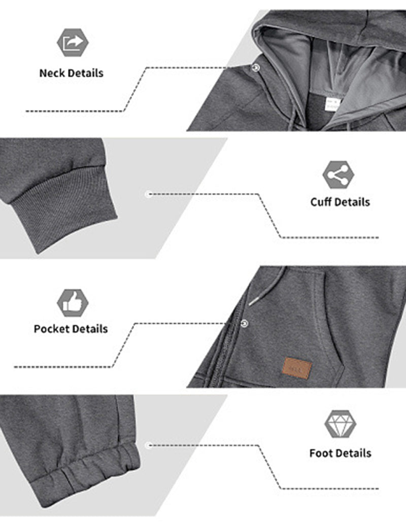 Men Fleece Hooded Zip Up Jumpsuit