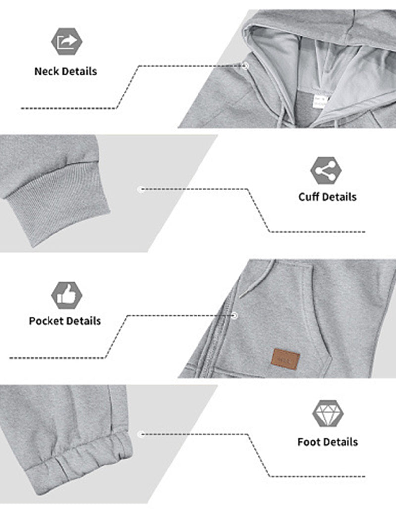 Men Fleece Hooded Zip Up Jumpsuit