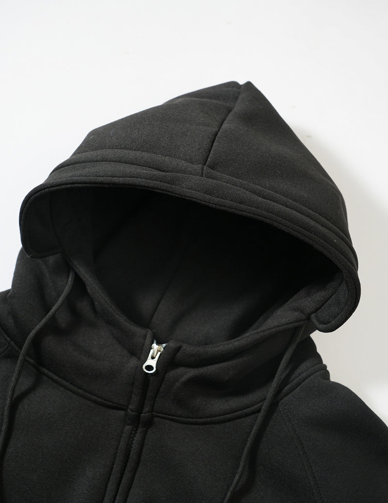 Men Multi Pocket Hooded Zip Up Jacket