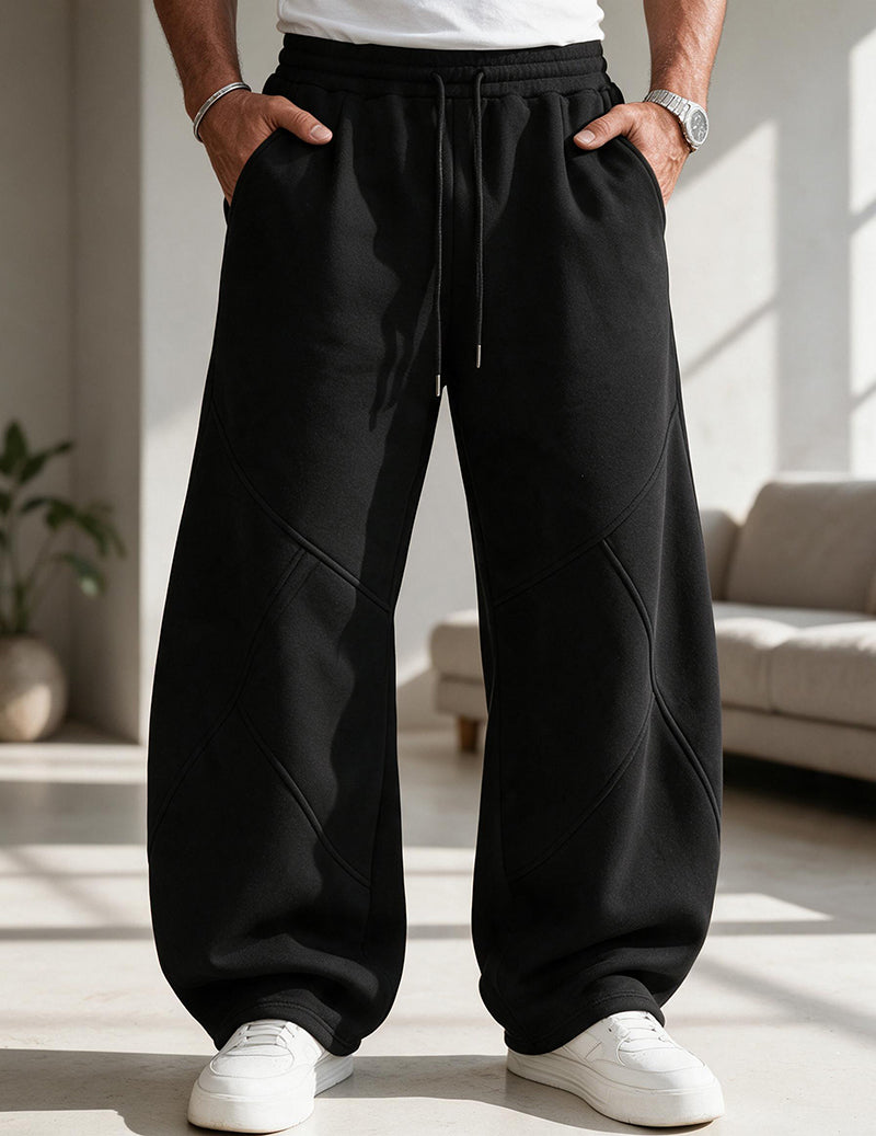 Men Drawstring Wide Leg Casual Pants