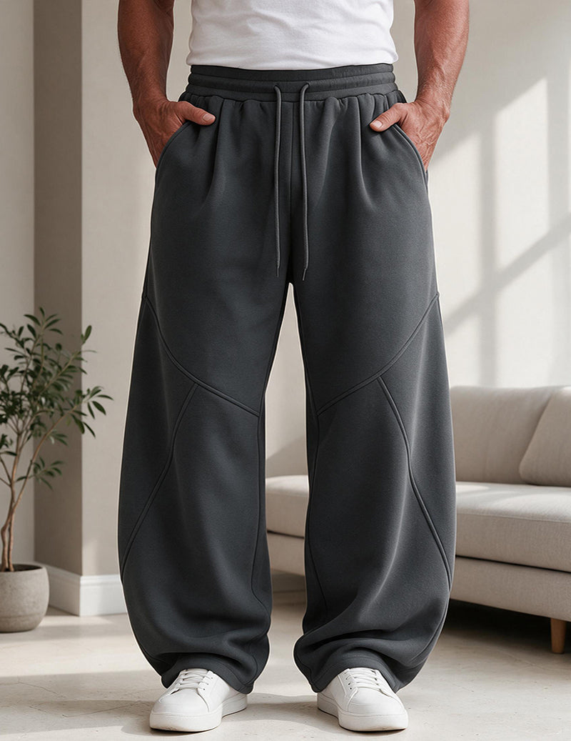 Men Drawstring Wide Leg Casual Pants