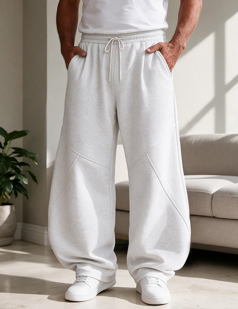 Men Drawstring Wide Leg Casual Pants