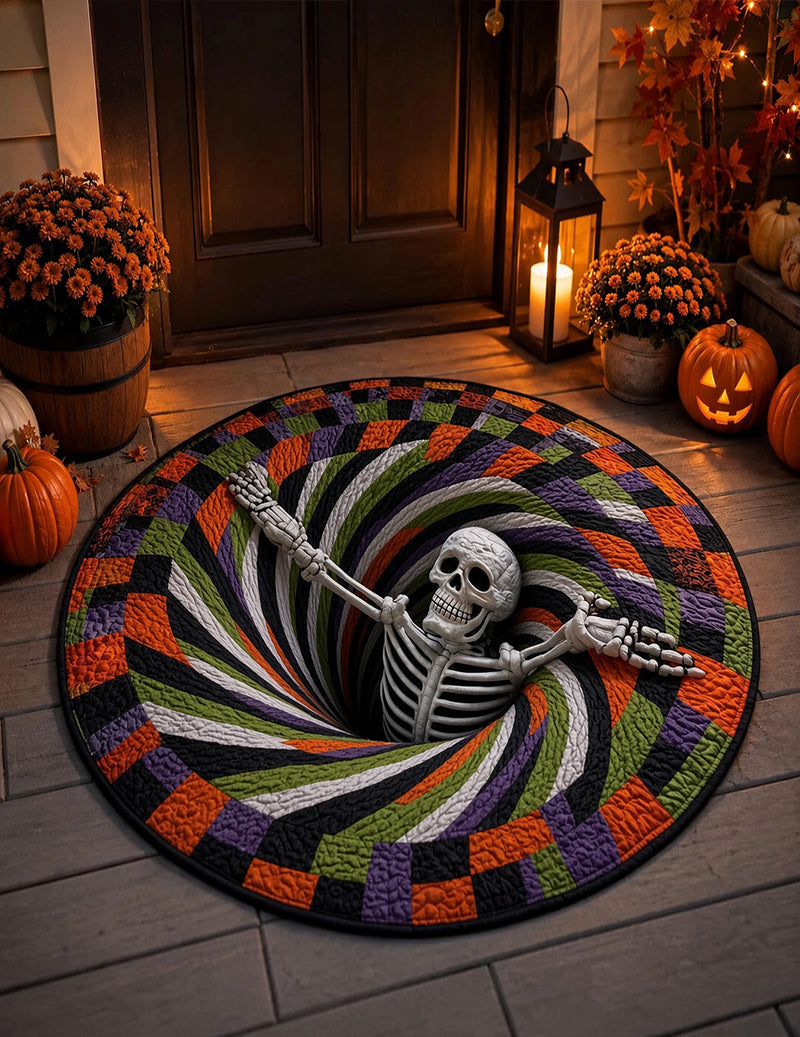 Halloween 3D Illusion Round Quilted Door Mat