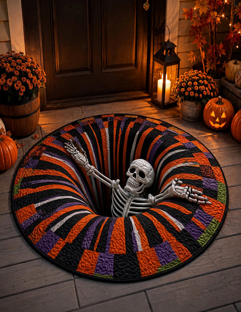 Halloween 3D Illusion Round Quilted Door Mat