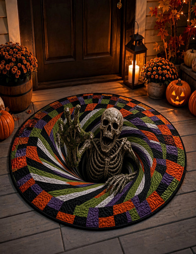 Halloween 3D Illusion Round Quilted Door Mat
