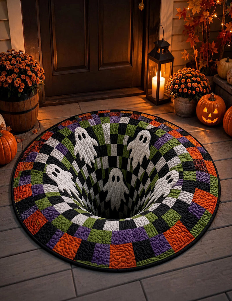 Halloween 3D Illusion Round Quilted Door Mat