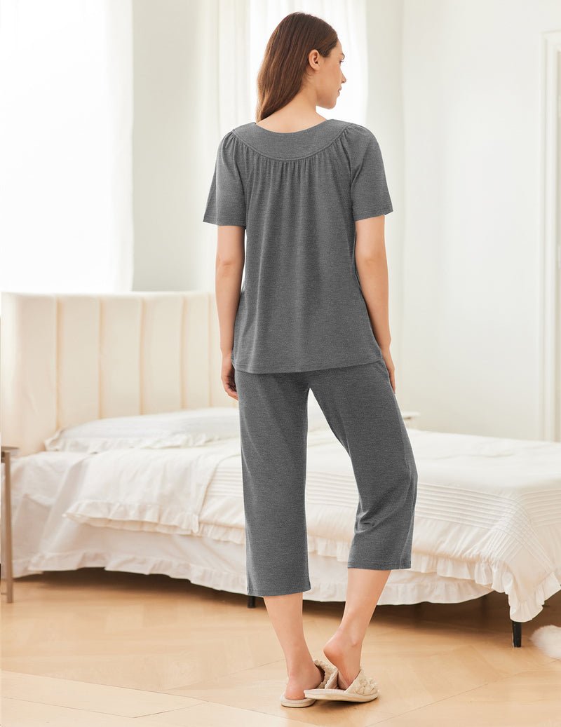 Capri Pajamas Short Sleeve Mumu Pjs Sets