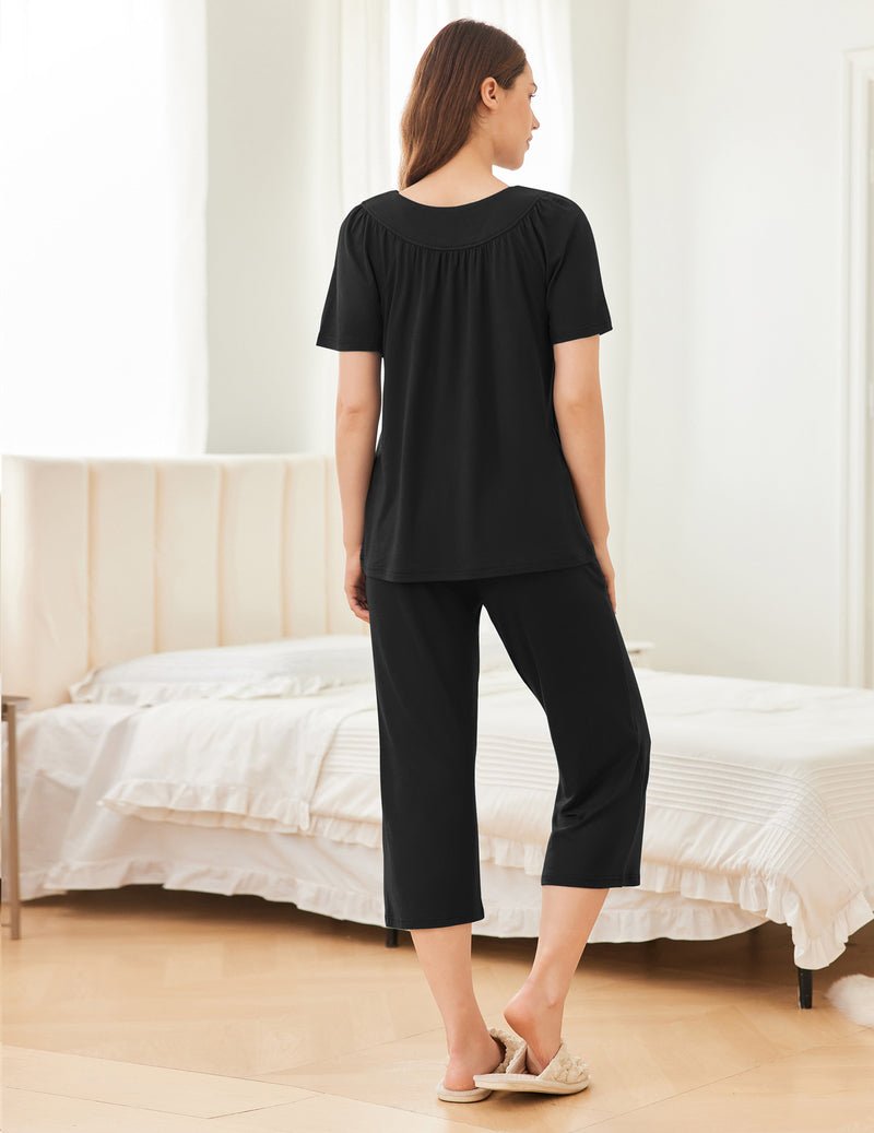 Capri Pajamas Short Sleeve Mumu Pjs Sets