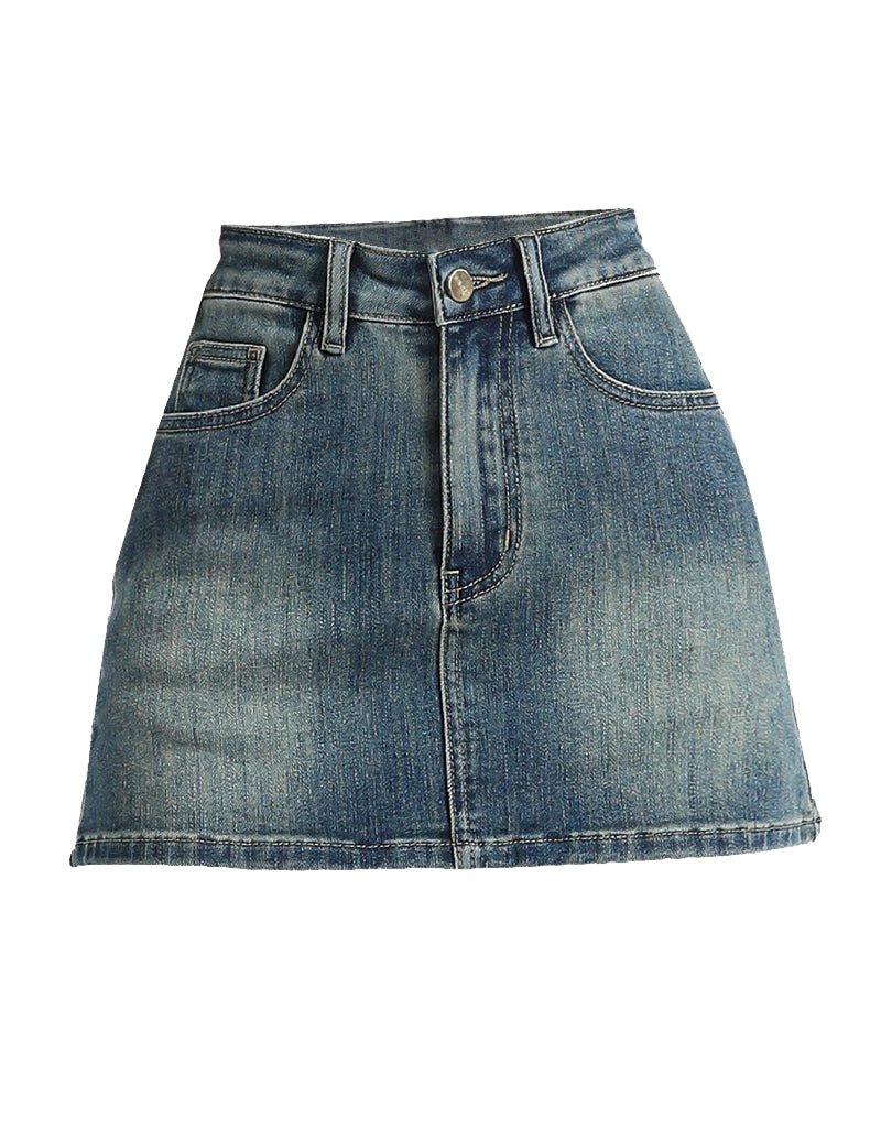 Casual High Waist Denim Short Skirt