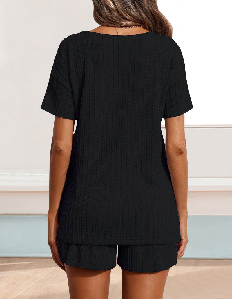 Casual Knit Jacquard Lounge Set
