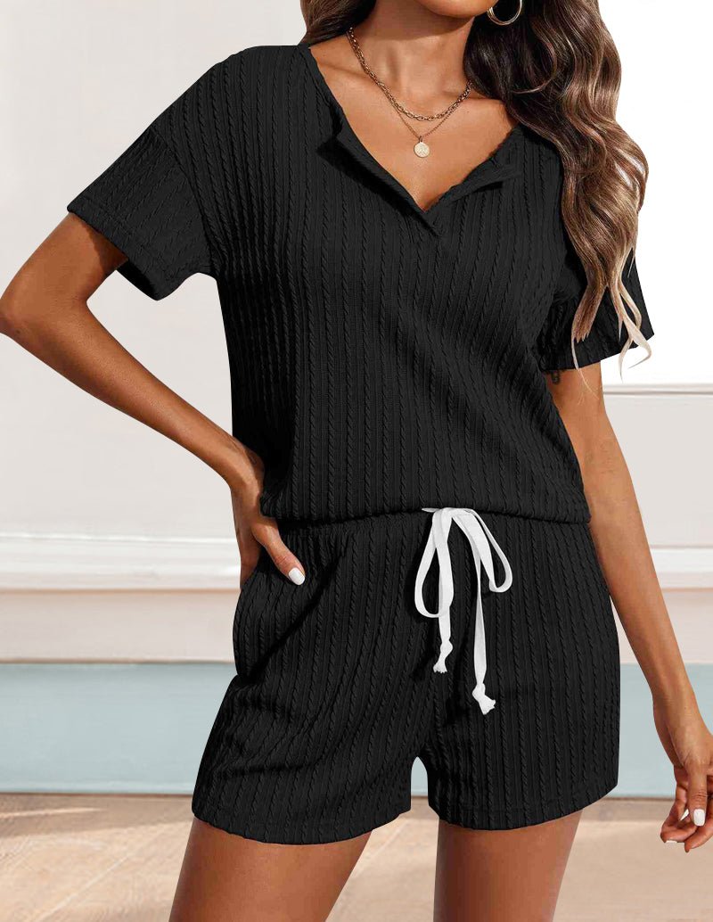 Casual Knit Jacquard Lounge Set