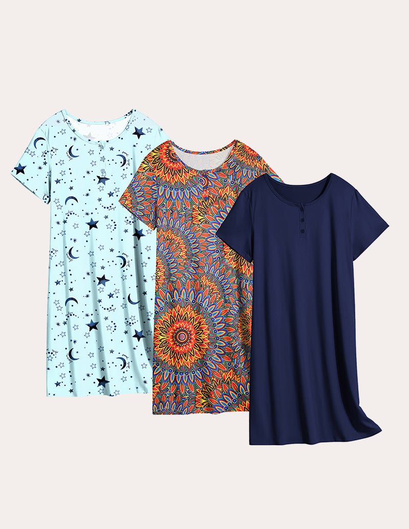 Comfy 3 Pack Short Sleeve Nightgowns (US Only)