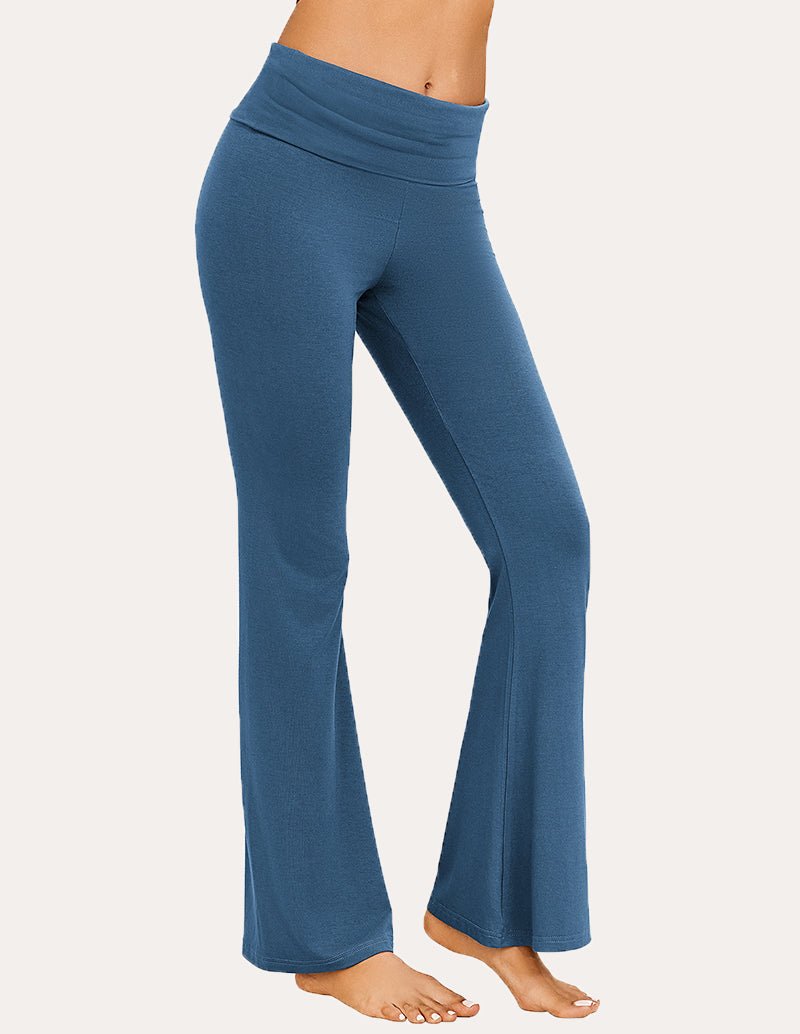 Blue flare lounge pants with elastic waistband