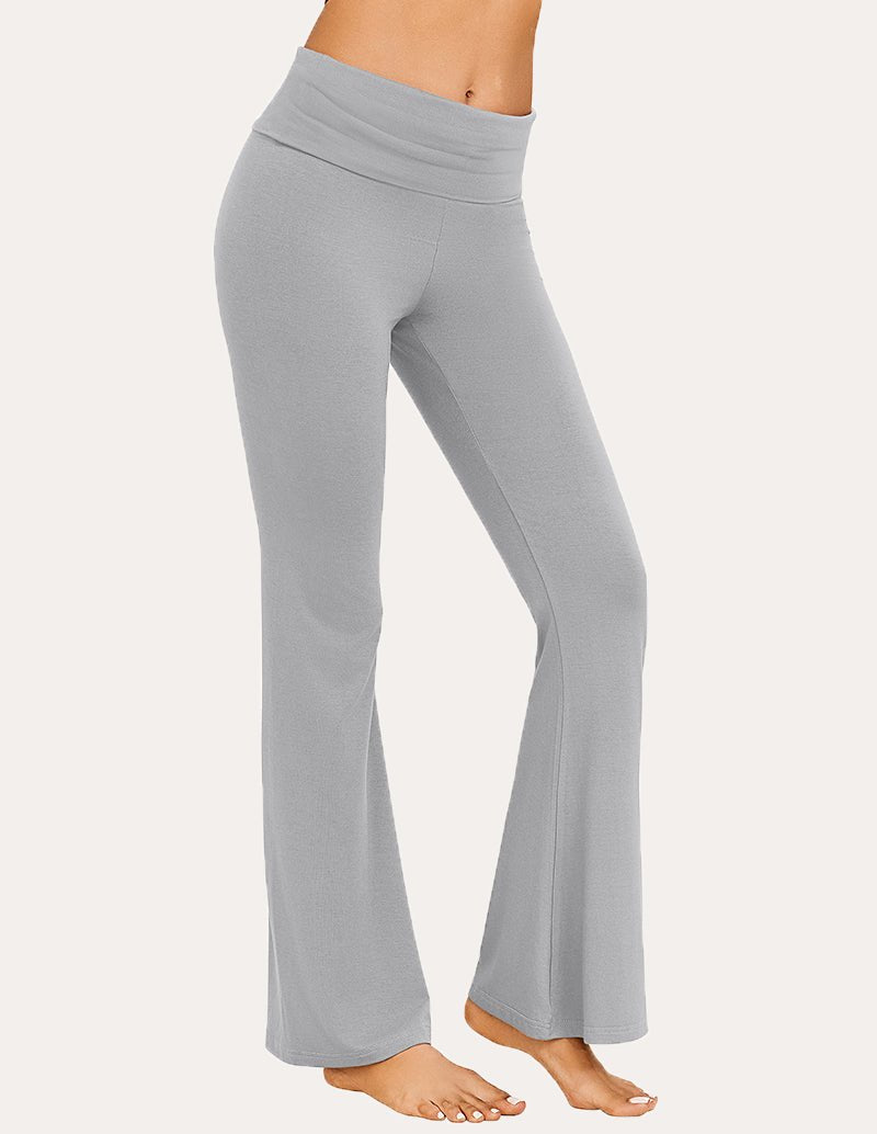 Light gray flare lounge pants with elastic waistband