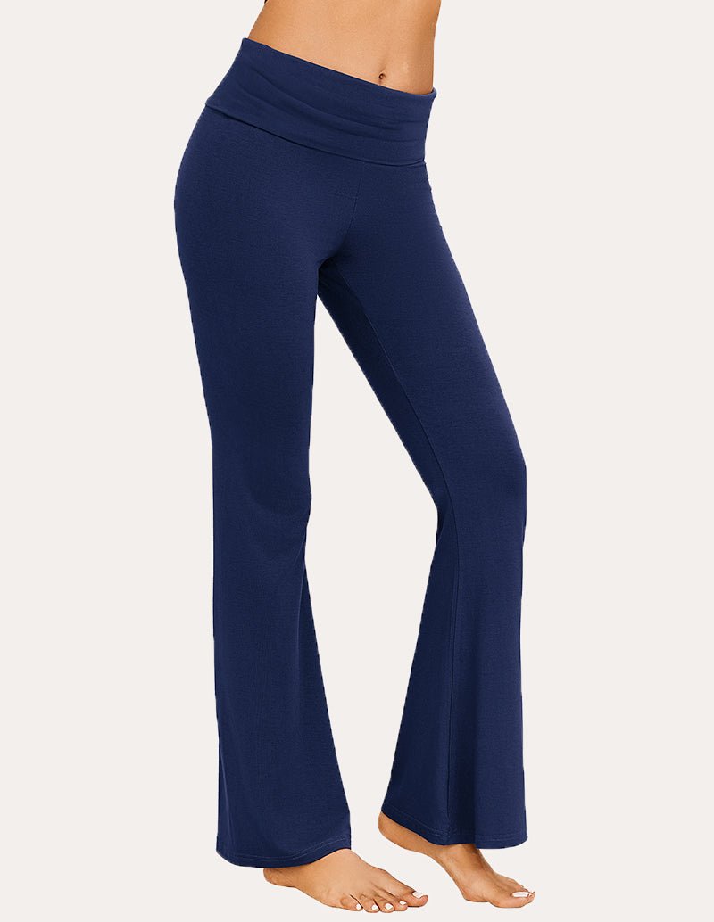Navy flare lounge pants with elastic waistband